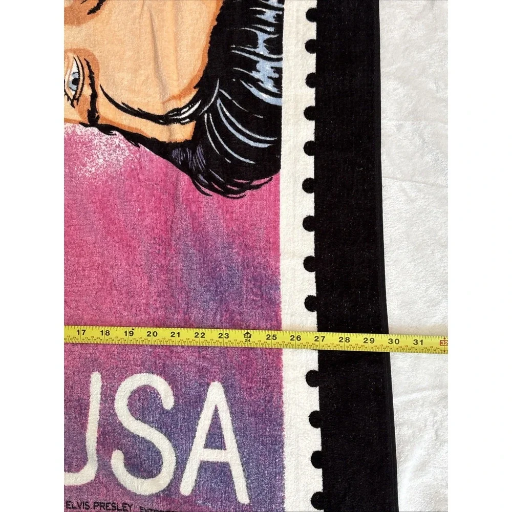 Vintage 1992 ELVIS Presley Postage Stamp Beach Swim Bath Towel NEW w/Tags One Sz